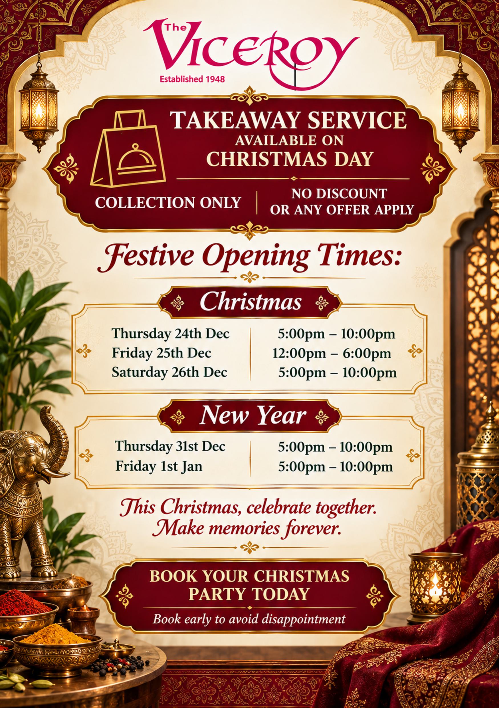 Christmas Takeaway Menu
